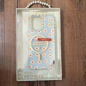 Floral iPhone 15 Pro Max Case - White and Orange